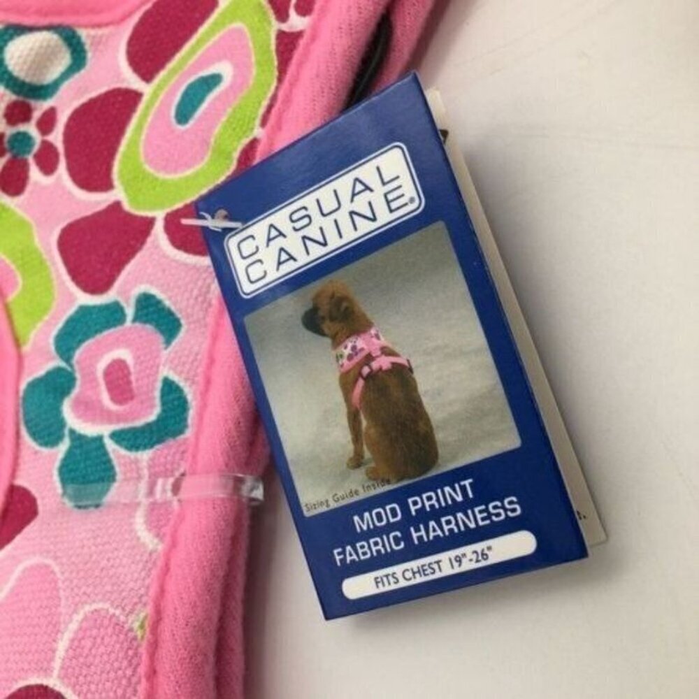 Dog Harness Casual Canine Pink Floral Mod Print Size Large New - Picture 4 of 8